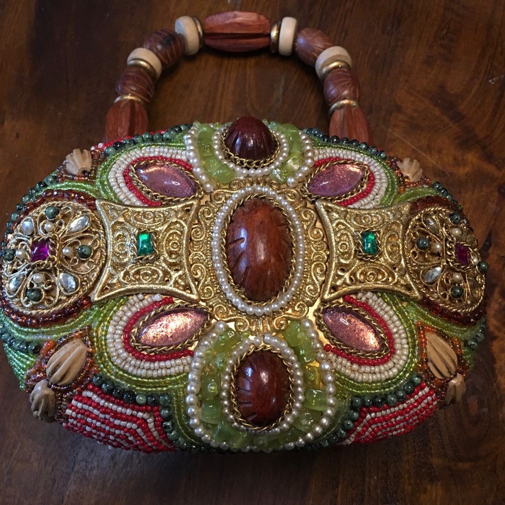 Mary Frances Multicolored Beaded Small Purse 👝